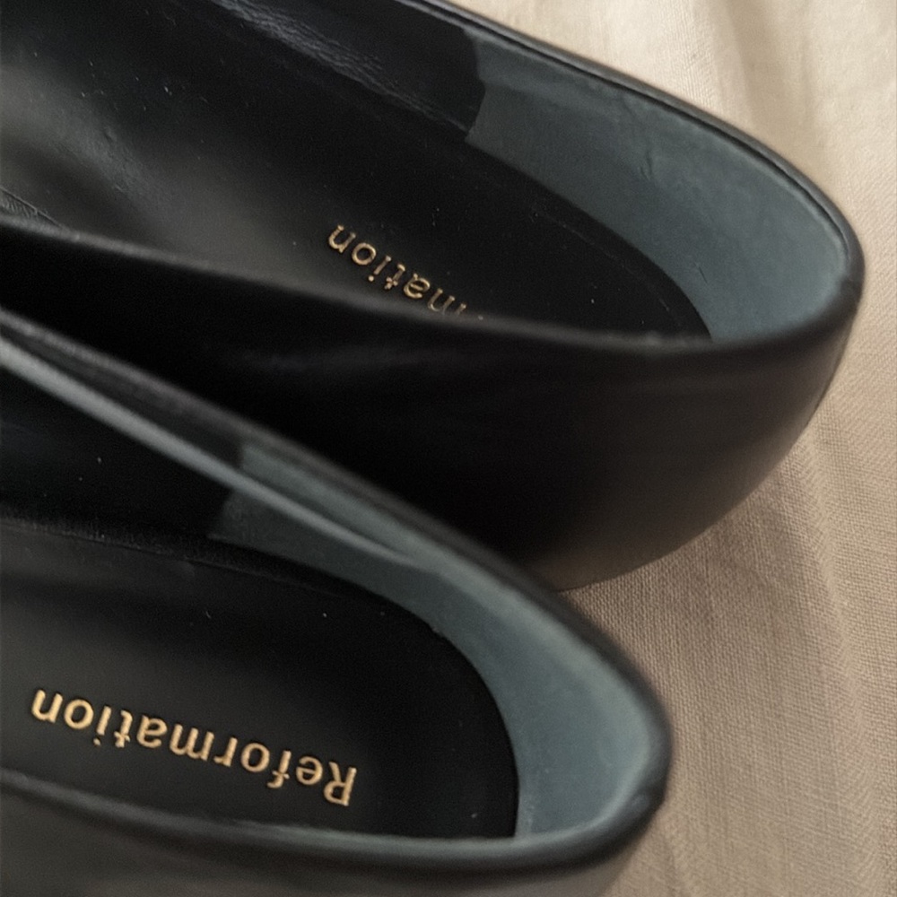 REFORMATION Bethany Ballet Flat - Size 7.5 Core - Black - Picture 6 of 7